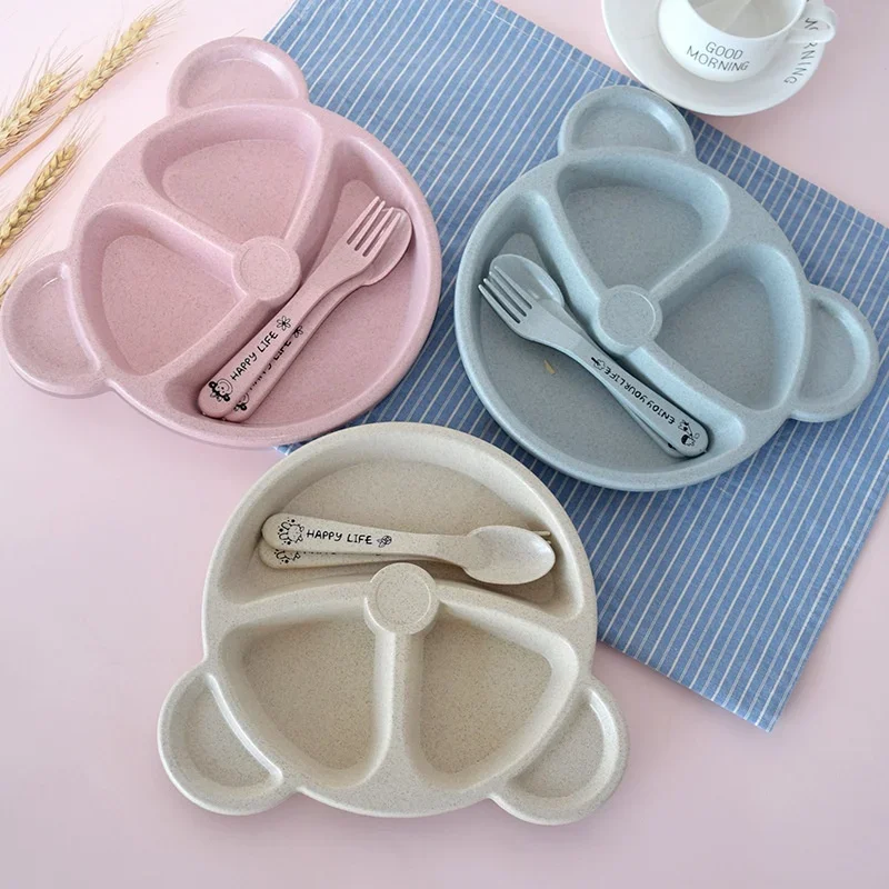 3Pcs/set Wheat Straw Baby Dish - Baby Food Menu review and price